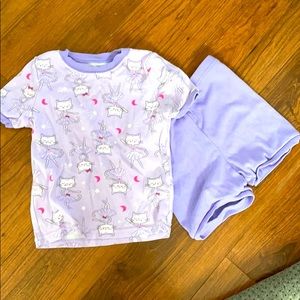 Purple cat short set
